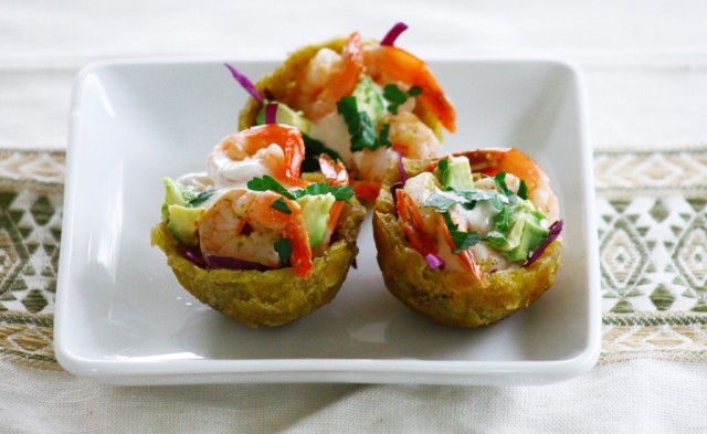 plantain shrimp cups