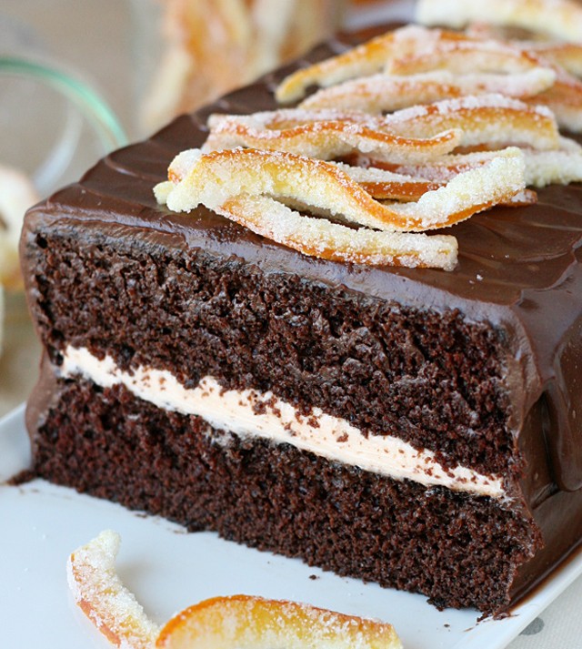 chocolate cake with orange cream