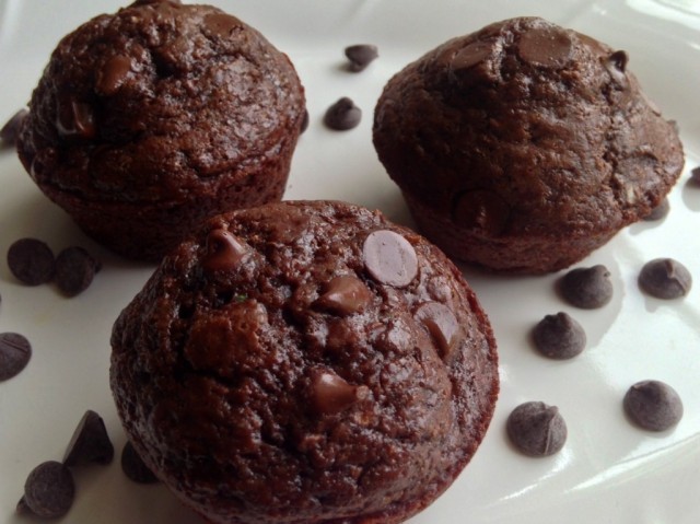 chocolate chip muffins with chocolate chips