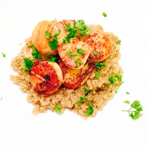 scallops and quinoa