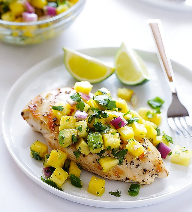 Grilled Chicken With Avocado Pineapple Salsa