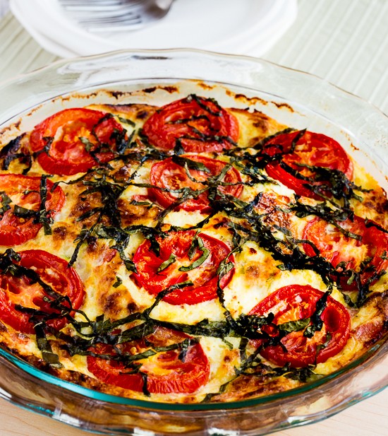 crust less caprese quiche