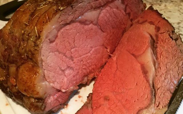 Slicing Into a Medium Rare Prime Rib